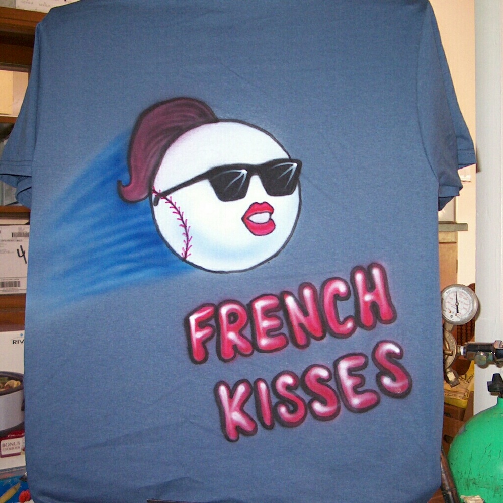 FLYING BASEBALL FEMALE Airbrushed T-shirt Custom